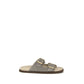 Gray Calf Leather Bos Taurus Flat Sandals