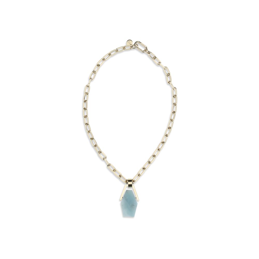 Light Blue Brass Necklace