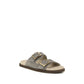 Gray Calf Leather Bos Taurus Flat Sandals