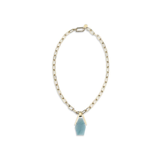 Light Blue Brass Necklace
