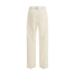 Cream Cotton Casual Pants