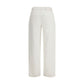 Cream Cotton Straight-Leg Jeans