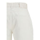 Cream Cotton Straight-Leg Jeans