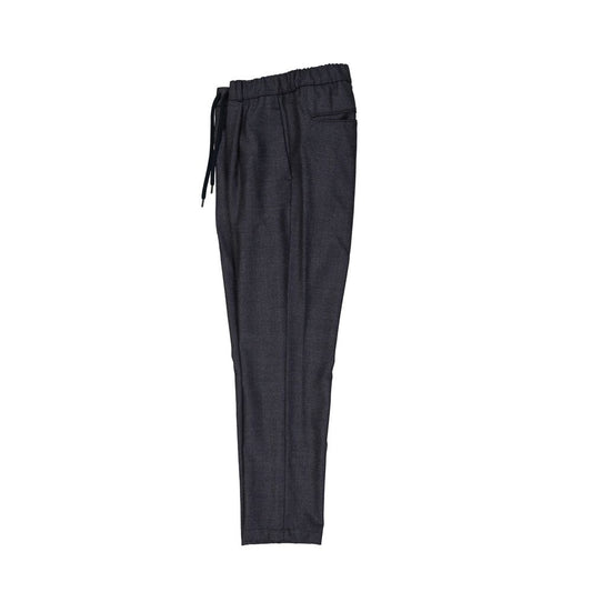 Gray Virgin Wool Casual Pants