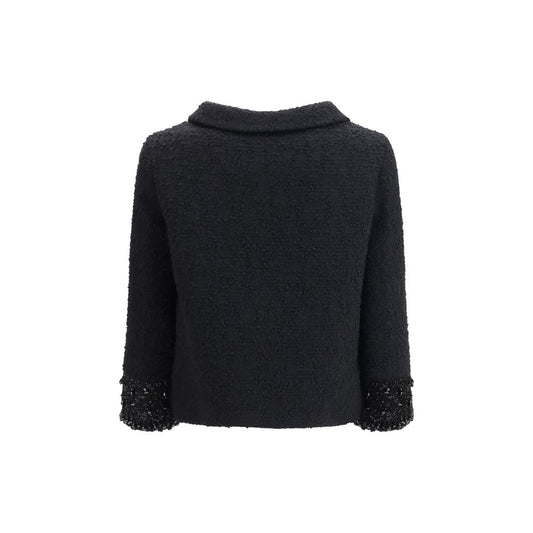 Black Fleece Wool Coat