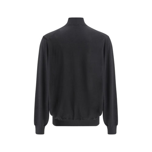 Black Fleece Wool Cardigan