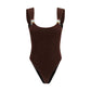 Brown Polyamide One-Piece Swimsuit