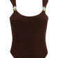 Brown Polyamide One-Piece Swimsuit