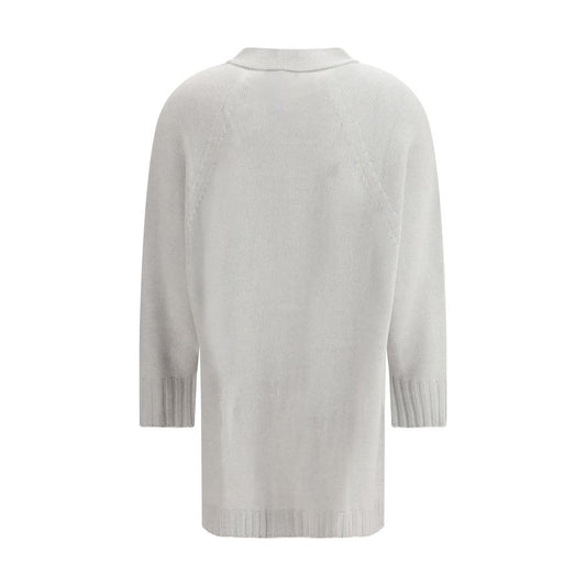 Gray Fleece Wool Cardigan