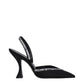 Black Satin Stiletto Heel Sandals