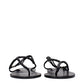 Black Leather Flip-Flop Sandals