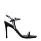 Black Satin Stiletto Heel Sandals