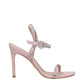 Pink Leather Stiletto Heel Sandals
