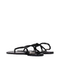 Black Leather Flip-Flop Sandals