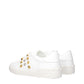 White Leather Low Top Sneakers
