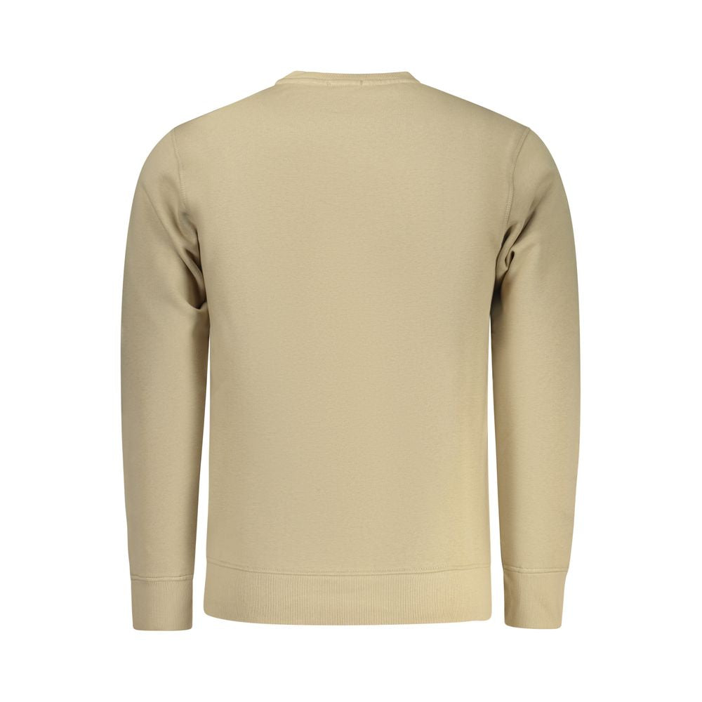 Beige Cotton Men Sweatshirt