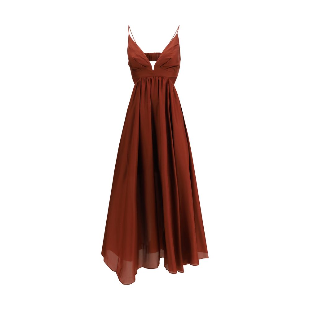 Bordeaux Silk Long Dress