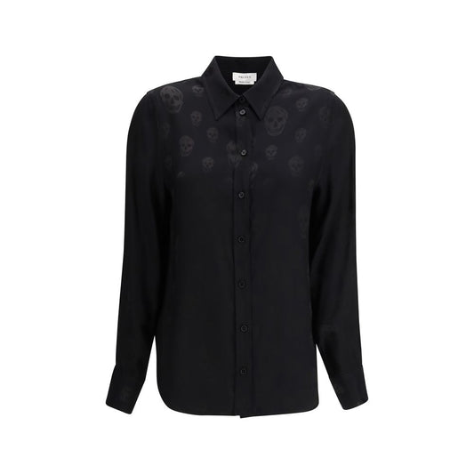 Black Viscose Pattern Shirt