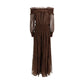 Brown Silk Long Dress