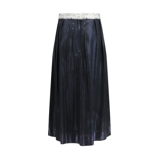 Blue Acetate Midi Skirt