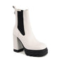 White Leather Ankle Boots