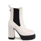 White Leather Ankle Boots