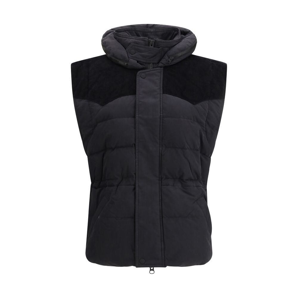 Black Polyamide Sleveless Jacket
