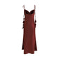 Bordeaux Polyester Casual Dress