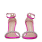 Pink Satin Stiletto Heel Sandals