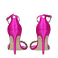 Pink Satin Stiletto Heel Sandals