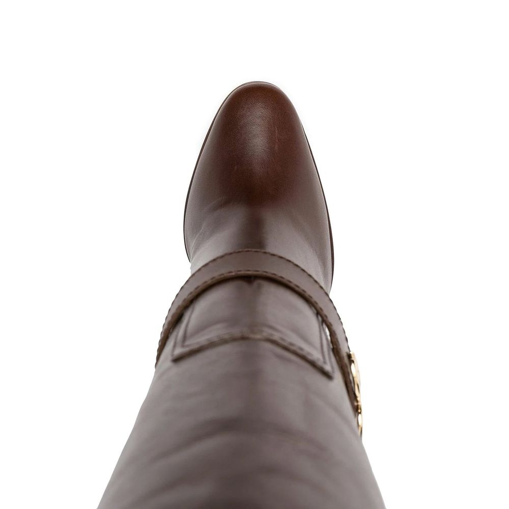 Brown Calfskin Ankle Boots