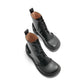 Black Calfskin Lace-Up Boots