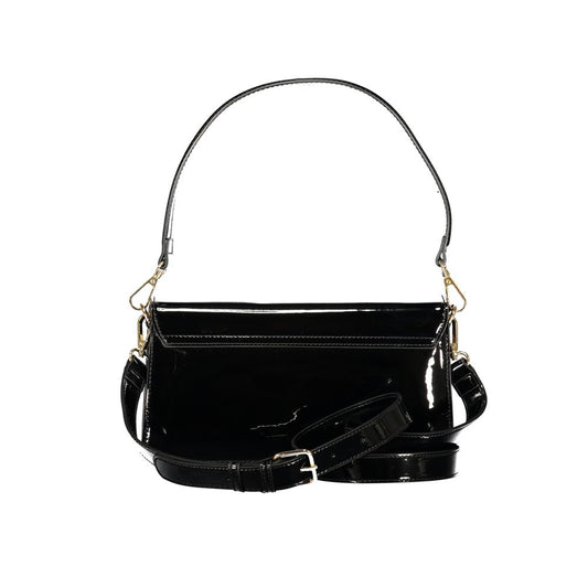 Black Polyurethane Women Handbag