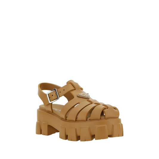 Brown Acetate Platform Sandals