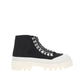 Black Canvas Lace-Up Boots