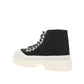 Black Canvas Lace-Up Boots