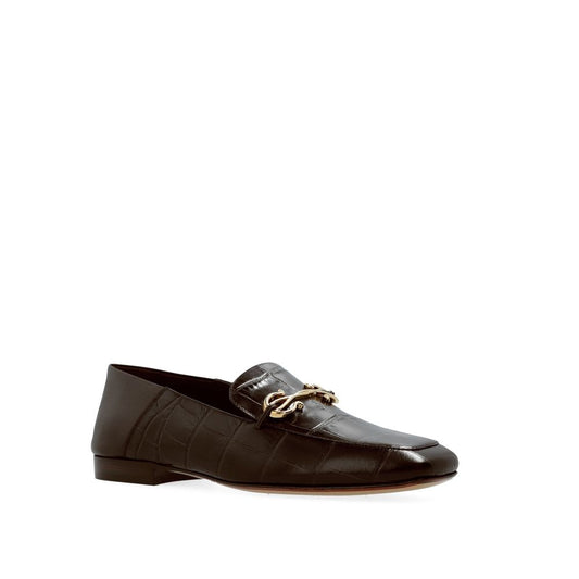 Brown Calfskin Slip-On Loafers