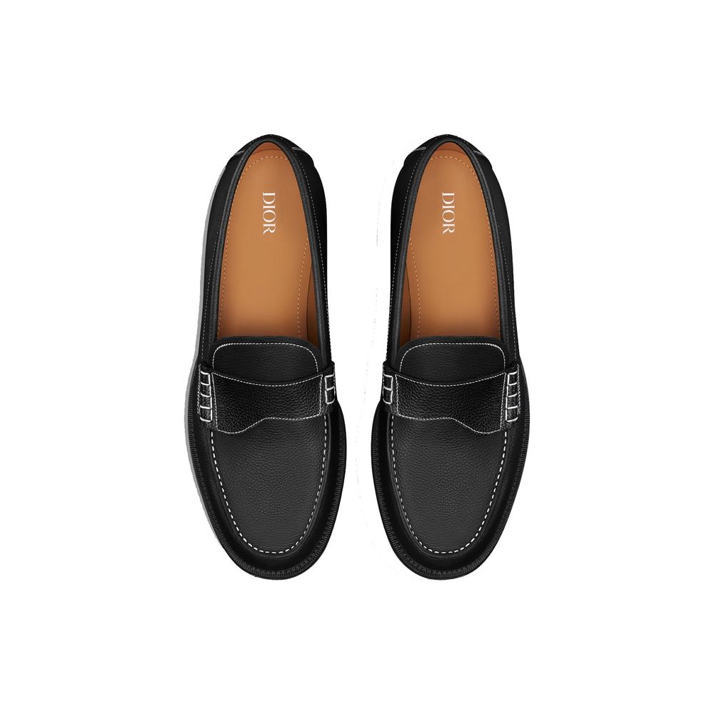Black Calfskin Slip-On Loafers