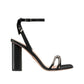 Black Calfskin Stiletto Heel Sandals