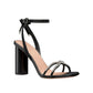 Black Calfskin Stiletto Heel Sandals