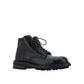Black Calfskin Lace-Up Boots