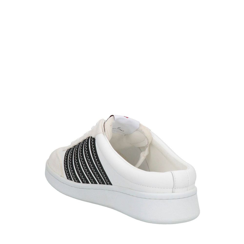 White Calfskin Low Top Sneakers
