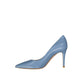 Blue Leather High Heel Pumps