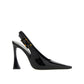 Black Calfskin Platform Pumps