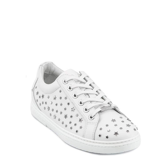 White Calfskin Low Top Sneakers