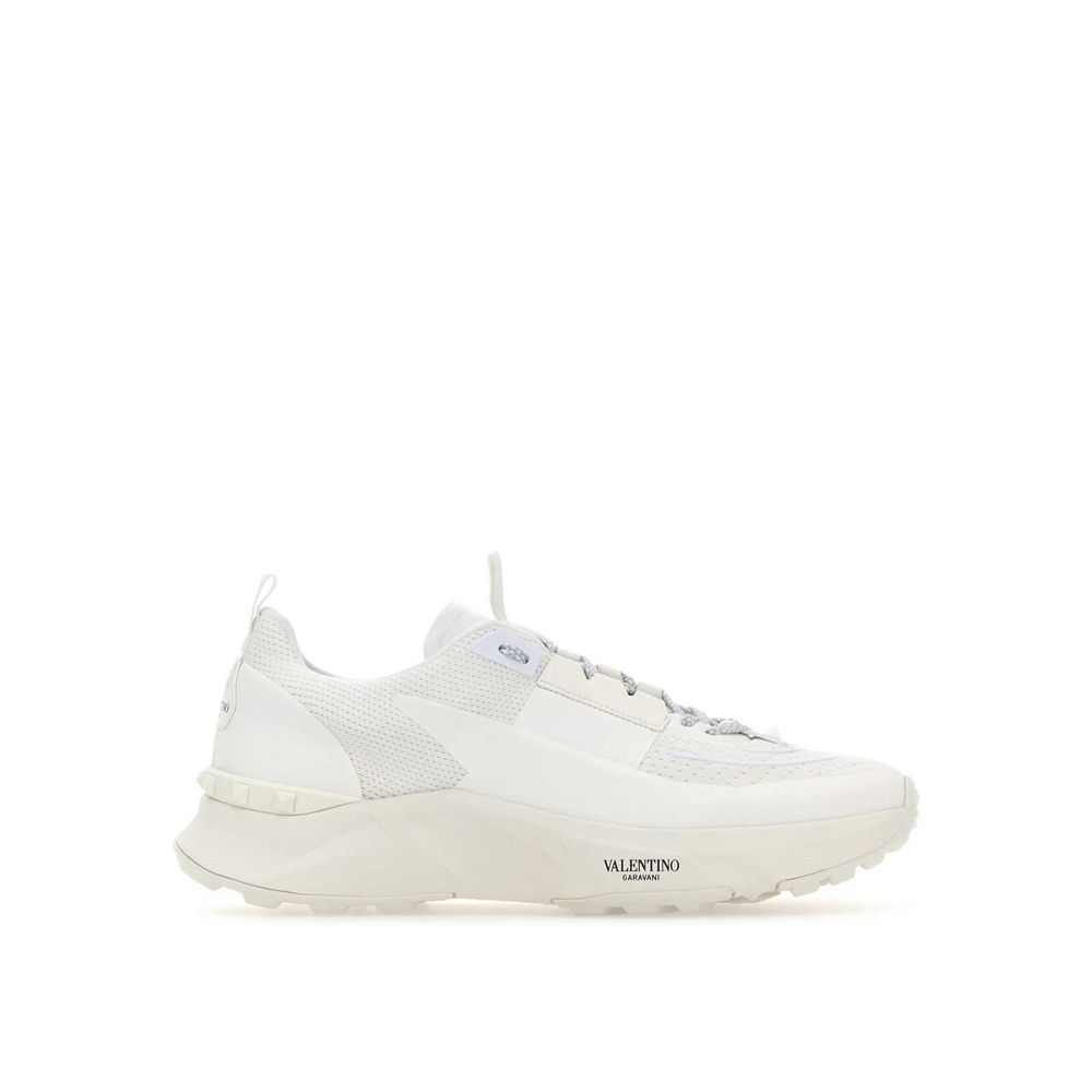 White Fabric Athletic Sneakers