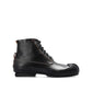 Black Calfskin Lace-Up Boots