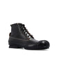 Black Calfskin Lace-Up Boots