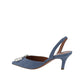 Blue Nubuc Leather High Heel Pumps