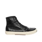 Black Calfskin High Top Sneakers